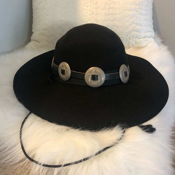 Accessories - Vintage Wool Boho Festival Concho Crushable Hat